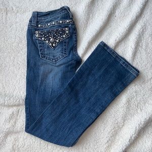 Beautiful Miss Me Jeans, Sz 24, Bootcut jean, covered in pearls